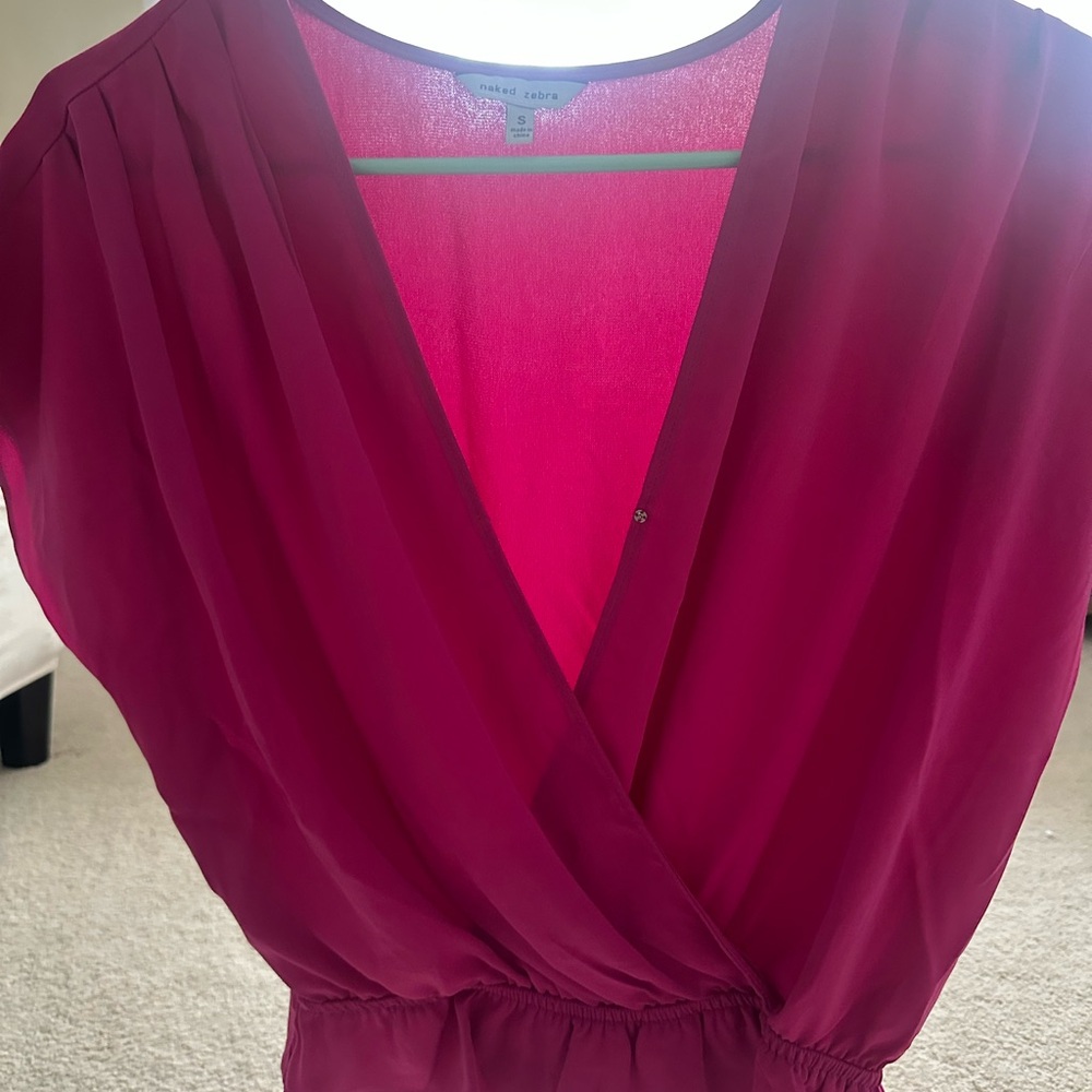 Magenta Wrap Blouse